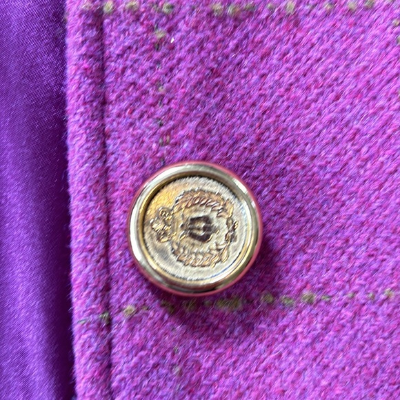 LAUNDRY by Shelli Segal wool tweed Fit & Flare peacoat size 6 pink/gold buttons - Picture 13 of 13